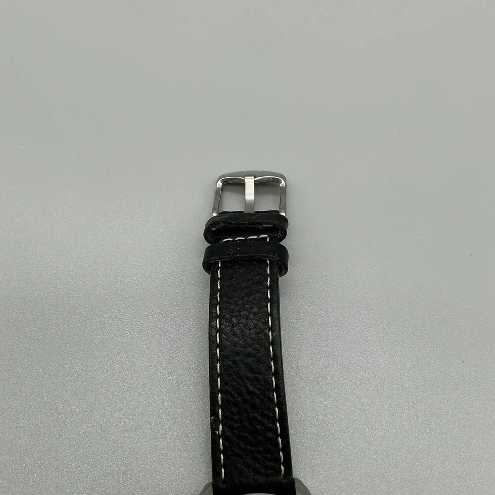 Callaway Golf Unisex Watch 33mm Silver Dial Black Leather Date 50m New Battery